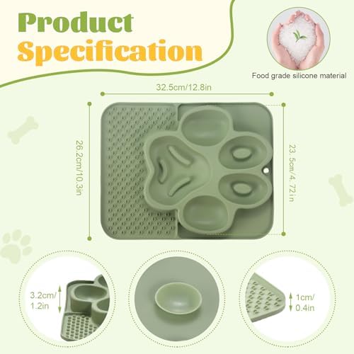 Silicone Lick Mat for Dogs with Suction Cups, Slow Feeder Dog Bowls & Dog Lick Mat for Anxiety Relief, Snuffle Mat for Dogs, Dog Food Bowl & Cat Food Bowl, Slow Feeder Cat Bowl for Wet & Dry Treats - Image 2