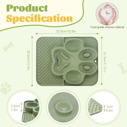 Silicone Lick Mat for Dogs with Suction Cups, Slow Feeder Dog Bowls & Dog Lick Mat for Anxiety Relief, Snuffle Mat for Dogs, Dog Food Bowl & Cat Food Bowl, Slow Feeder Cat Bowl for Wet & Dry Treats - Image 2