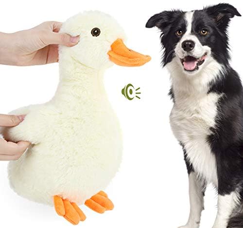 Pawaboo Squeak Plush Duck Dog Toy, Large 12'' Soft Stuffed Duck Pet Toys by Pawaboo