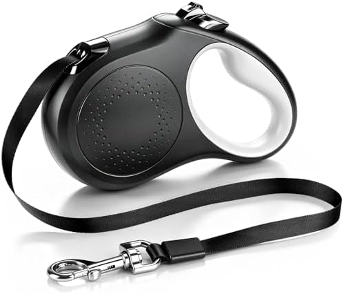 Retractable Dog Leash, 16 FT Strong Nylon Tape for Small and Medium Dogs up to 55 lbs, 360° Tangle-Free Design, One-Hand Brake & Lock with 3 Control Modes, Ergonomic Non-Slip Handle by Unknown