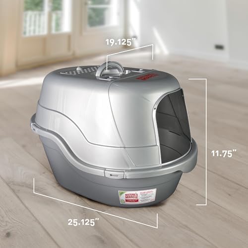 Nature's Miracle Hooded Flip Top Cat Litter Box with Charcoal Filter - Image 7