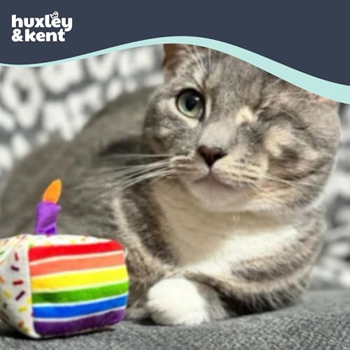 Huxley & Kent Plush Cat Toy - Interactive Catnip Toy for Cats & Kittens - Soft with Crinkle & Catnip - Fun Indoor Play - Funfetti Cake - Image 3