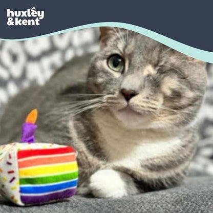 Huxley & Kent Plush Cat Toy - Interactive Catnip Toy for Cats & Kittens - Soft with Crinkle & Catnip - Fun Indoor Play - Funfetti Cake - Image 3