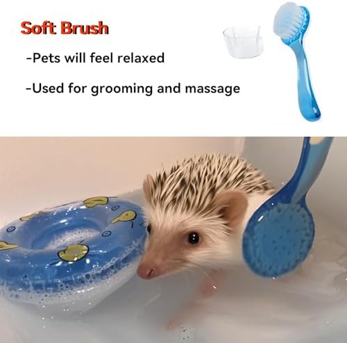 JSLZF Hedgehog Bath Supplies Grooming Kit: Foldable Bathtub, Nail Clippers, Bathing Brushes, Towel for Hedgehog Small Pets Like Guinea Pigs - Image 4