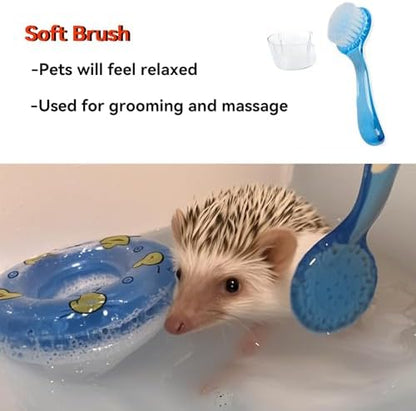 JSLZF Hedgehog Bath Supplies Grooming Kit: Foldable Bathtub, Nail Clippers, Bathing Brushes, Towel for Hedgehog Small Pets Like Guinea Pigs - Image 4