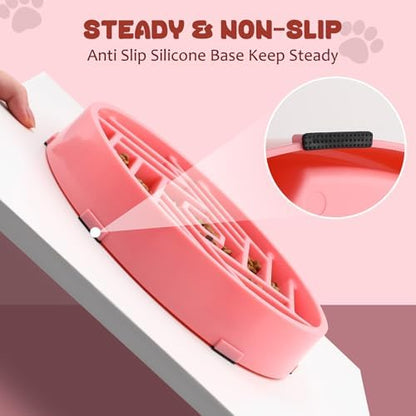 WHIPPY Slow Feeder Dog Bowl, Puzzle Maze Design to Slow Down Eating, 3-Cup Capacity, Anti-Gulping Food Bowl for Medium & Large Dogs,Pink - Image 6