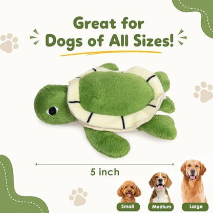 Hollypet Squeaky Hide and Seek Dog Toys for Small and Medium, 4 Turtles - Image 3