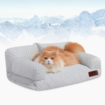 Hollypet Cooling Dog Couch Bed, Washable Pet Sofa, Gray, 24x18 by Hollypet