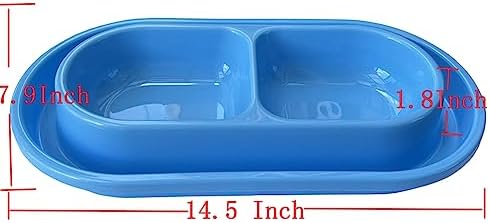 Ant Proof Cat Dish 32 Oz Pet Food Water Bowl for Dogs Cats Blue, M - Image 3