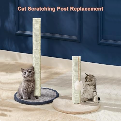 Gothic & Goth Cat Tree Tower Replacement Post - Black, 2 Pack, 15.7in Scratching Post Pole with M8 Screws, Natural Sisal for Cat Tree Repair & Rebuild - Image 6