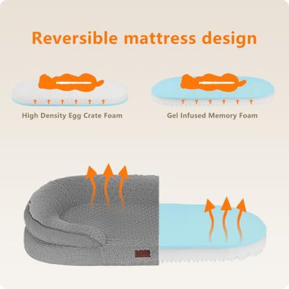 Dwanton Orthopedic Waterproof Medium Dog Bed Sofa, Gel Memory Foam, 36" - Image 3
