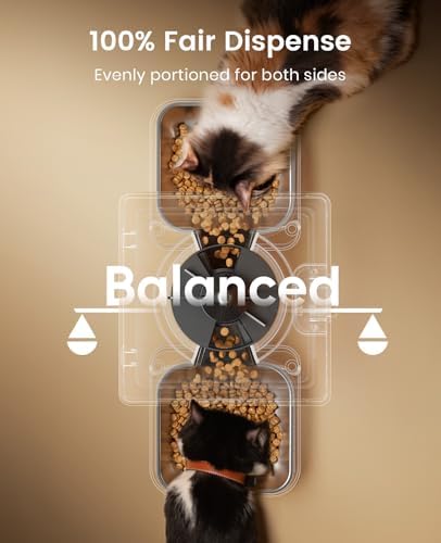 oneisall Automatic Cat Feeder for 2 Cats Pets, Timed Cat Food Dispenser - Image 3
