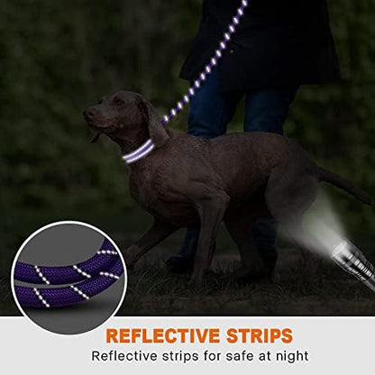 Taglory Rope Dog Leash for Medium Large Dogs, 6 FT Padded Handle, Purple - Image 5