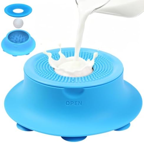 Dog Licking Bowl with Rolling Ball,Slow Feeder Dog Bowl Small Breed-Blue by Unknown