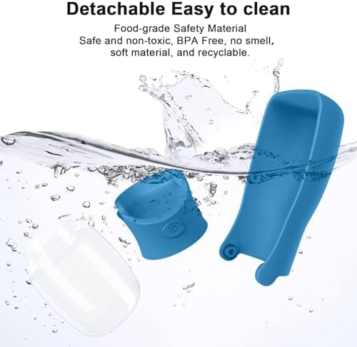 Portable Dog Water Bottle for Walking – 19oz / 12oz Foldable Pet Water Dispenser for Puppies, Medium & Large Dogs – Leak Proof Travel Water Bowl for Small Animals Dog Accessories(12OZ Dark Blue) - Image 3