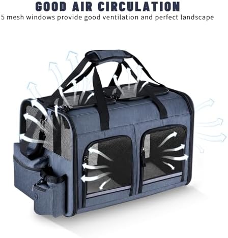 Cat Carrier for 2 Cats,Double Cat and Dual Dog Carrier Cabin for Two Pets - Image 4