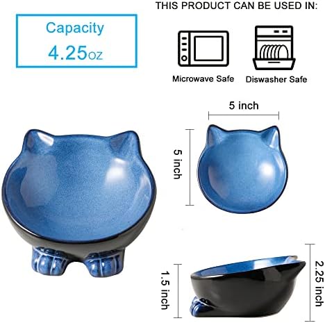 Nihow Ceramic Basic Cat Bowls: 5 Inch Cat Bowl for Food & Water - Image 2