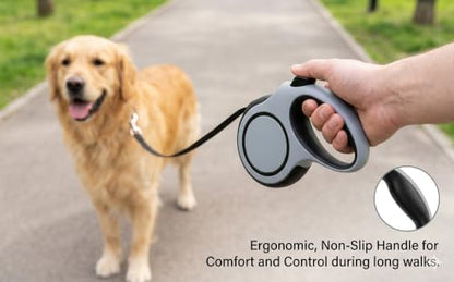 Retractable Dog Leash 26ft for Large Dogs up to 110lbs, Gray - Image 7
