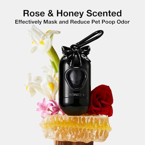 VETRESKA Dog Poop Bags Dispenser with 105 Bags, Rose & Honey Scented - Image 6