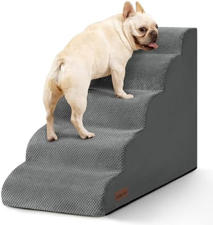 Aodisman Dog Stairs for High Beds,5 Step Pet Ramp for Dogs and Cats,22.4" H by AODISMAN