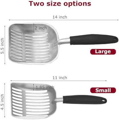 Cat Litter Scoop, Kitty Metal Scooper, Aluminum Alloy Sifter, Kitten Pooper Lifter, Deep Shovel, Long Handle, Poop Sifting, Durable, Heavy Duty, for Litter Box - Image 3