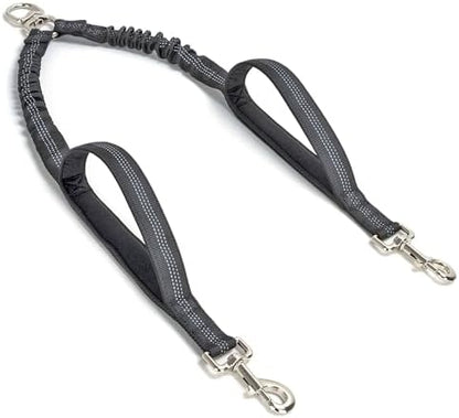 Dual Dog Leash Coupler Double Control Padded Handle for 2 Large Dogs by Mycicy