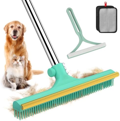 Carpet Rake for Pet Hair Removal - 60" Adjustable Long Handle Carpet Rake by Nrefpun-Yourhomelifehelper
