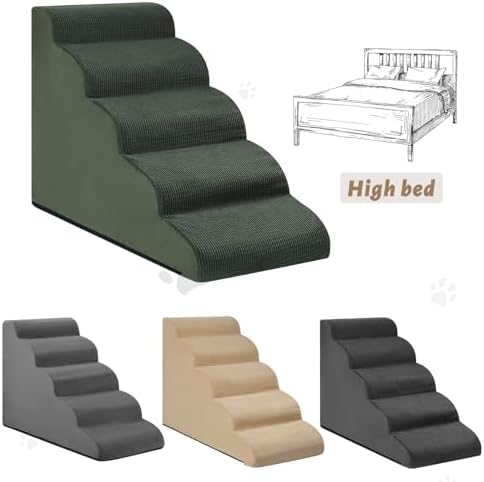 Aodisman Dog Stairs for High Bed,5-Step Pet Ramp for Small Dogs and Cats - Image 2