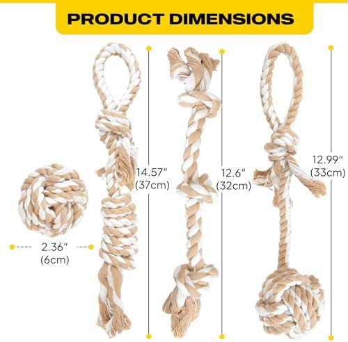 Fida Dog Rope Toys, 4 Pack Cotton Puppy Teething and Chew Toys - Image 5