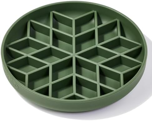 OHMO Slow Feeder Dog Bowl, 7.9" Lick Mat for Dogs, Diamond, Camo Green by OHMO