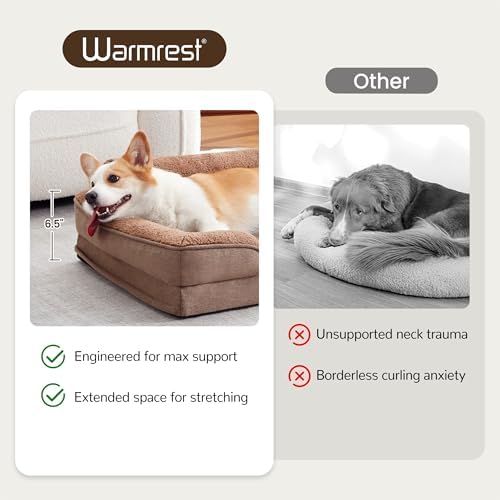 Medium Orthopedic Dog Bed for Small Dogs, Removable Washable, Grey - Image 6