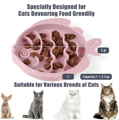 Coomazy Slow Feeder Cat Bowl Silicone Pet Puzzle Feeder for Slow Eating - Image 6
