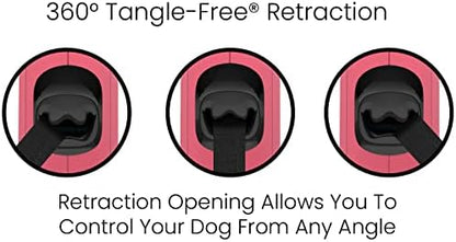 TUG Monochrome 360° Tangle-Free Retractable Dog Leash | 16 ft Strong Nylon Tape (Small, Pink) - Image 2