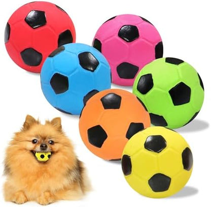 2” Dog Soccer Ball Toys 6 Pack, Squeaky Dog Toys Interactive Soccer Balls for Chewing and Training, Fits for Teething Puppies, Small and Medium Dogs by BRMDT