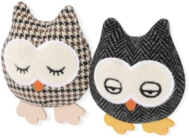 P.L.A.Y. PET Lifestyle and You Feline Frenzy HOOTIFUL Owls Plush Squeaky CAT Toy by PLAYPetLifestyleandYou
