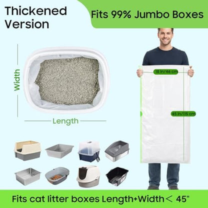 24 Pack Super Jumbo Cat Litter Box Liners 45" x 18", Heavy-Duty Litter Bags - Image 3
