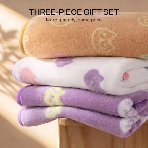Luciphia 3 Pack Cute Cat Blankets Cozy Small Throw for Pet Puppy,41"x31" - Image 5