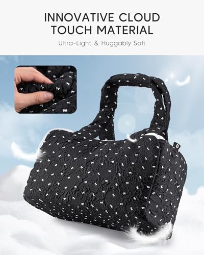 Cat Small Dog Purse Carrier Soft Pet Tote Bag Carrier with Top Grid Large Opening Lightweight Comfortable Puppy Cats Carrier for Travel Outdoor Black+White - Image 5