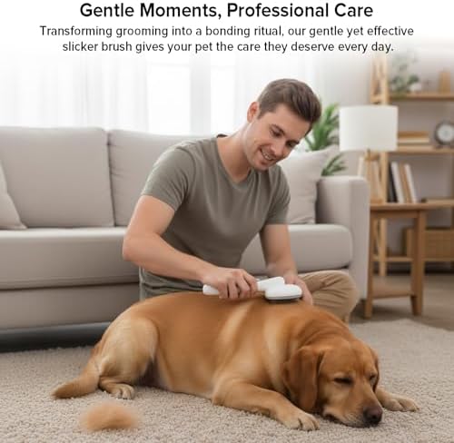 Cat Brush for Shedding, Industry-First Adjustable Cat Brushes for Indoor Cats, Self-Cleaning Slicker brush, 264 Skin-Friendly Needles for Long or Short Haired Dogs, Perfect for Deshedding & Massaging - Image 7