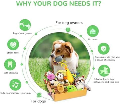 LEGEND SANDY Puppy Toys, Squeaky Dog Toys for Small Dogs, 12 Pack Puppy Chew Toys for Teething, Dog Rope Toy and Cute Stuffed Animals Value Bundle - Image 2