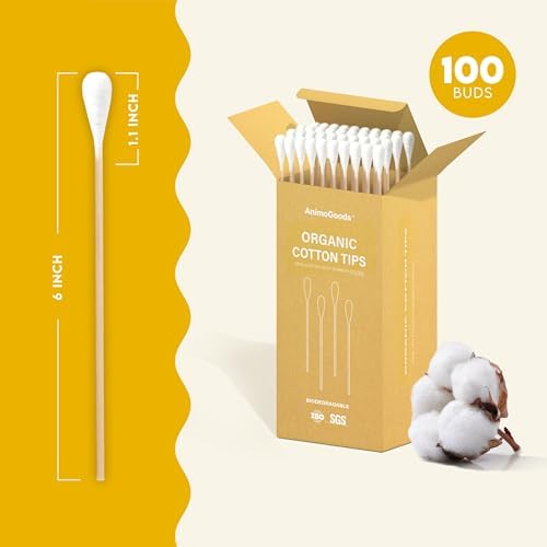 6-Inch Long Cotton Tips for Cleaning Dogs' Ears | Extra-Long Cotton Swabs for Dog Ear Cleaning | Eco-Friendly Dog Ear Swabs & Pads | Organic Bamboo & Cotton | 100-Pack - Image 5