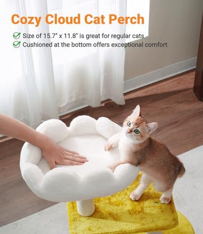 Happi N Pets 33" Cloud Cat Tree Tower, Cozy Bed & Large Condo for All Cats - Image 4