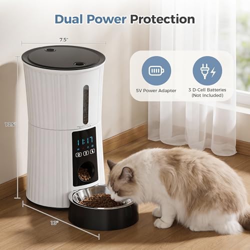 Sweetcrispy Automatic Cat Feeder, 4L Cat Food Dispenser with APP, White - Image 5