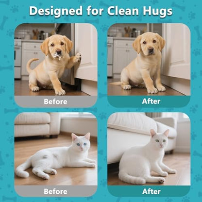 6PCS Unscented Extra Thick Pet Glove Wipes for Dogs & Cats, Dog Cat Washing Cleaning Gloves, Dog Grooming Bath Gloves for Daily Care and Traveling, Rinse Free - Image 4