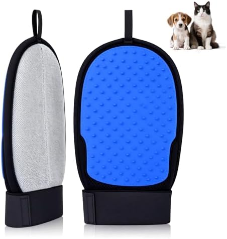 CLEANGOR 2 Pack Electrostatic Pet Hair Removal Grooming Gloves by Cleangor