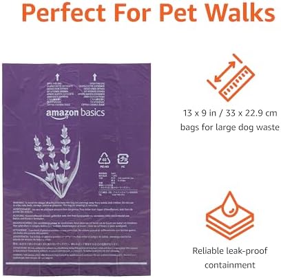 Amazon Basics Premium Lavender Scented Standard Dog Waste Bags, 900 bags,15 Count (Pack of 60) - Image 3