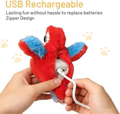 Puffluv Flapping Cat Toy,Interactive Parrot Flying Bird, Auto Chirping & Beating Wings 3 Modes, USB Charging with Catnip for Indoor Kittens Active Fun - Image 3