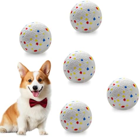 Dog Toy Balls 2.2 Inch, Indestructible Dogs Balls 5 Pack for Aggressive Chewers, Durable Interactive Toys for Small and Medium Puppy, Perfect for 2.2" Automatic Dog Ball Launcher (ETPU Material) by Unknown