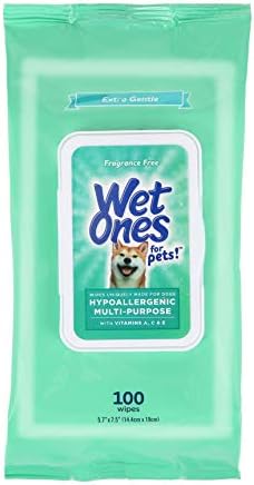 Wet Ones for Pets Hypoallergenic Dog Wipes with Vitamins, 100 Count by WetOnes
