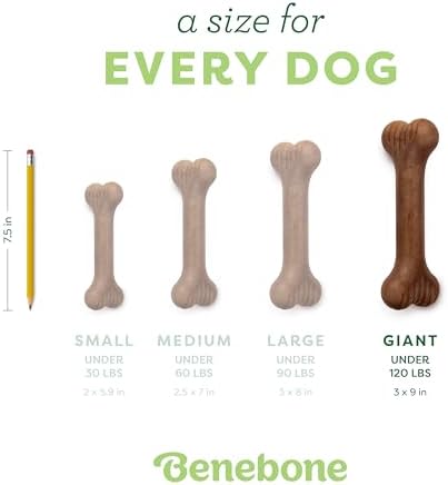 Benebone Bone Dog Chew Toy for Aggressive Chewers, Real Bacon, Giant - Image 4